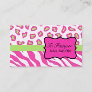 Tarjeta De Visita Personalizado rosado, blanco y verde de la piel de