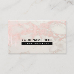 Tarjeta De Visita Personalizado Rosegold guión de mármol profesion