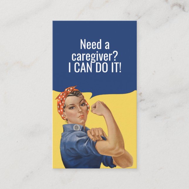 Tarjeta De Visita Personalizado Rosie The Riveter Caregiver (Anverso)