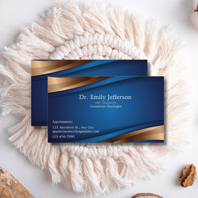Tarjeta De Visita Personalizado Royal Blue Gold Profesional moderno  (Subido por el creador)