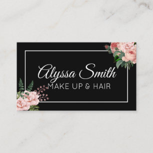 Tarjeta De Visita Personalizado Rubor Floral Rosa