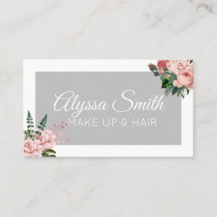 Tarjeta De Visita Personalizado Rubor Pink Floral Bouquet