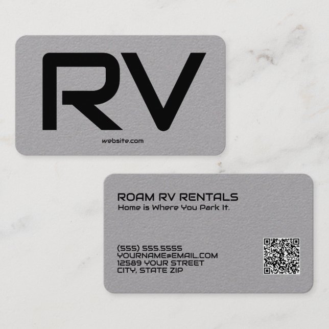 Tarjeta De Visita 🚐 Personalizado RV Código QR Premium (Anverso / Reverso)