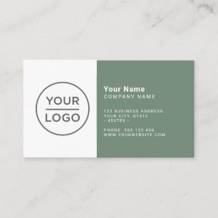 Tarjeta De Visita Personalizado sabio verde moderno minimalista cual
