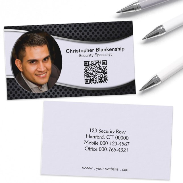Tarjeta De Visita Personalizado Seguridad Profesional Foto Código QR (Subido por el creador)