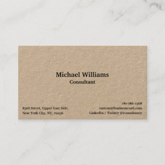 Tarjeta De Visita Personalizado Sencillo Profesional Moderno Kraft M