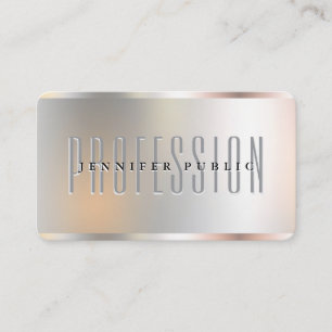 Tarjeta De Visita Personalizado Silver Metallic Look Luxury Premium 