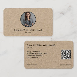 Tarjeta De Visita Personalizado simple de cabeza QR Photo o Logo Kra