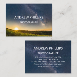 Tarjeta De Visita Personalizado Stark Milky Way Silhouette Sunrise