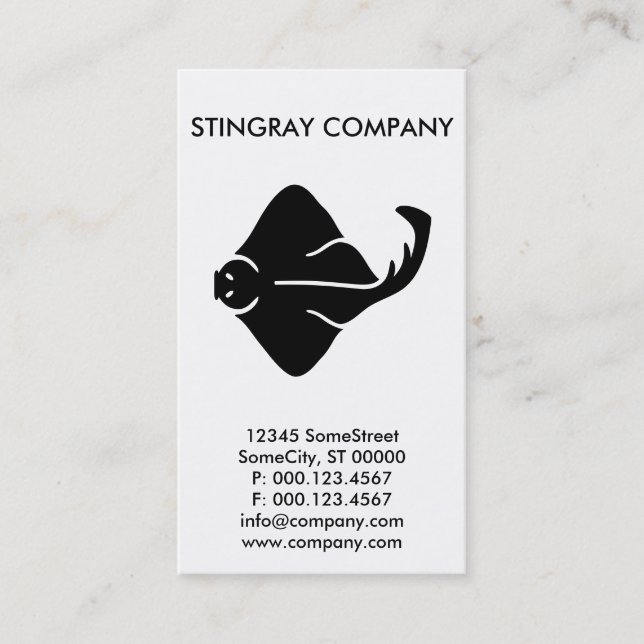 Tarjeta De Visita personalizado stingray (Anverso)