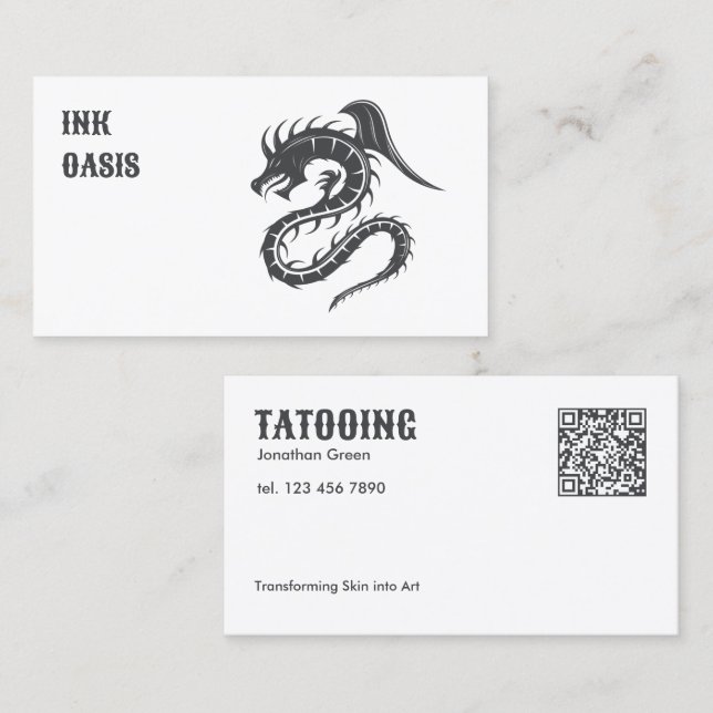 Tarjeta De Visita Personalizado Tattoo Shop (Anverso / Reverso)
