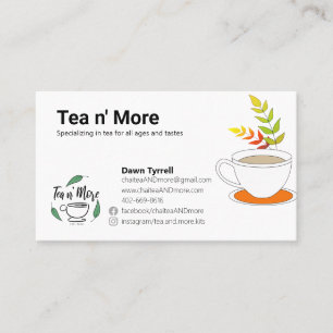 Tarjeta De Visita Personalizado Tea Company 