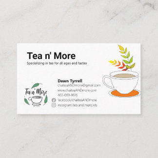Tarjeta De Visita Personalizado Tea Company 