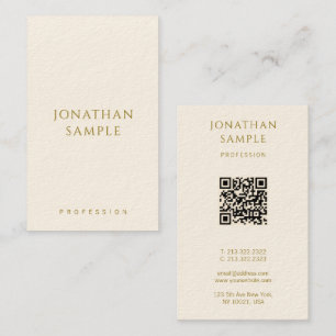 Tarjeta De Visita Personalizado Texto dorado QR Plantilla de código