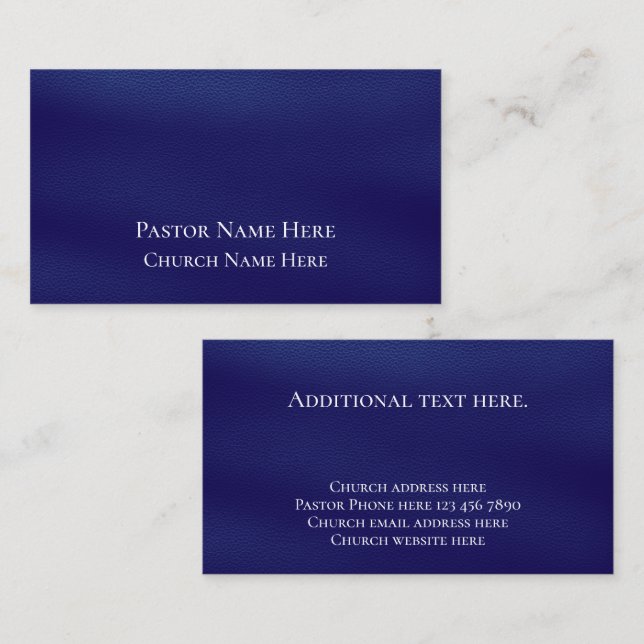 Tarjeta De Visita Personalizado Texto Iglesia cristiana Pastor Perso (Anverso / Reverso)