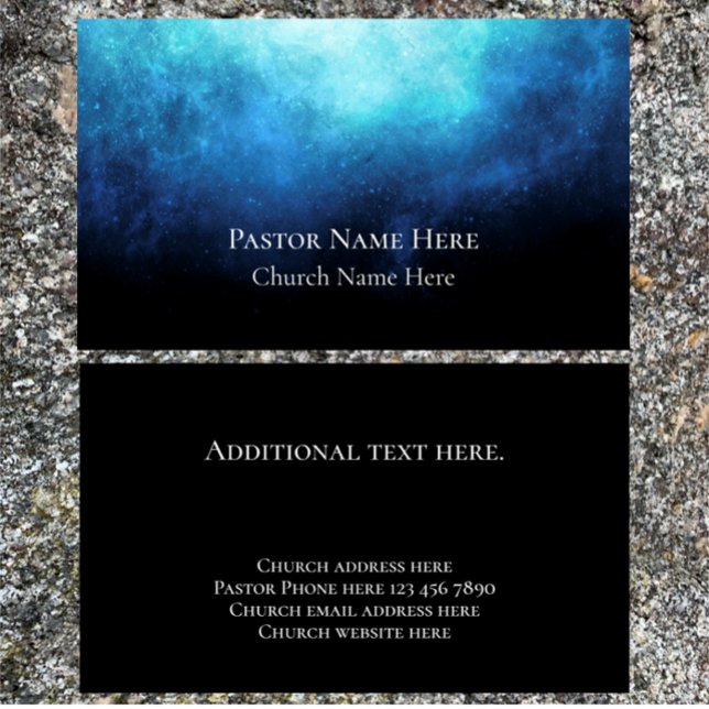 Tarjeta De Visita Personalizado Texto Iglesia cristiana Pastor Perso (Easily personalize this unique modern nebula business card for Pastor, minister or church.
)