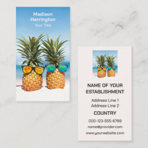 Tarjeta De Visita Personalizado Texto Piñas tropicales