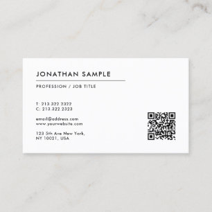Tarjeta De Visita Personalizado Texto Plantilla simple moderna Códig