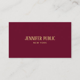 Tarjeta De Visita Personalizado trendy elegant Ruby Red & Gold Luxur