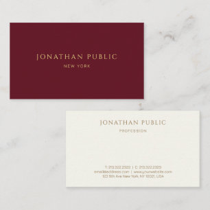 Tarjeta De Visita Personalizado trendy elegante moderno marrón rojo 