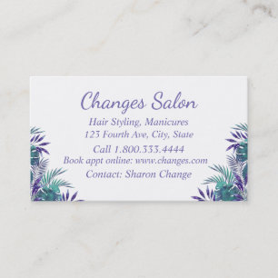 Tarjeta de visita Personalizado Tropical Purple Ha