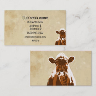 Tarjeta De Visita Personalizado Vaca de granja lechera o carne orgán