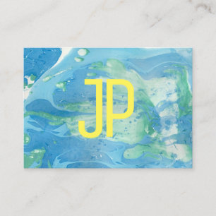 Tarjeta De Visita Personalizado Verde Azul Moderno Resumen Elegante