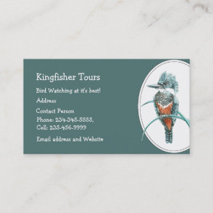 Tarjeta De Visita Personalizado Watercolor Kingfisher Bird