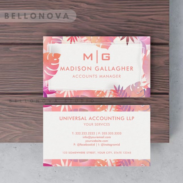 Tarjeta De Visita Personalizado White Pink Aesthetic Floral Professi (Custom White Pink Aesthetic Floral Professional Business Card)