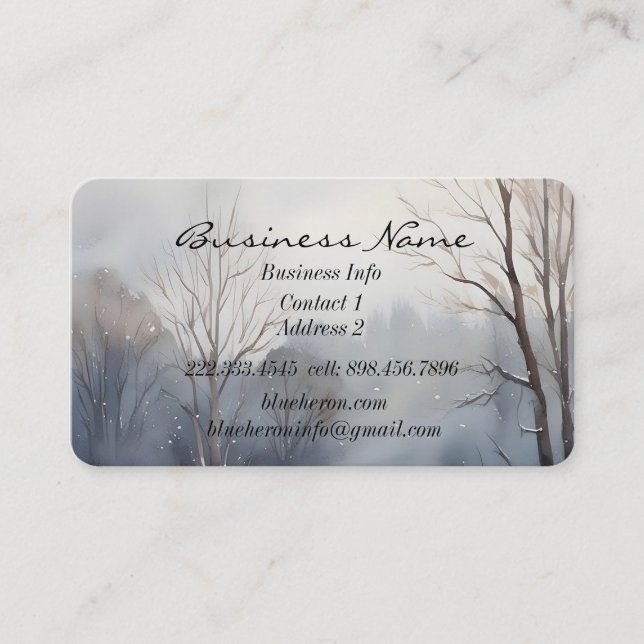 Tarjeta De Visita Personalizado Winter Forest Landscape Art (Anverso)