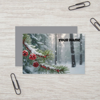 Tarjeta De Visita Personalizado Winter Wonderland | Diseño de Pine &