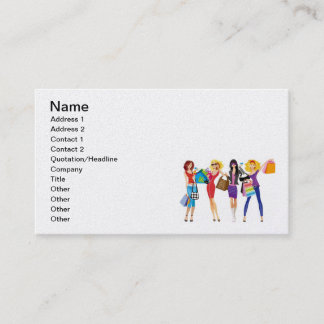 TARJETA DE VISITA PERSONALIZADOS CHICAS COMERCIALES VECTORES FASHION