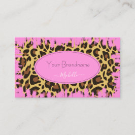 Tarjeta De Visita Personalizados de patrones de leopardo rosa sobres