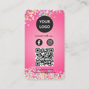 Tarjeta De Visita Personalizados holográficos rosados cargan con med