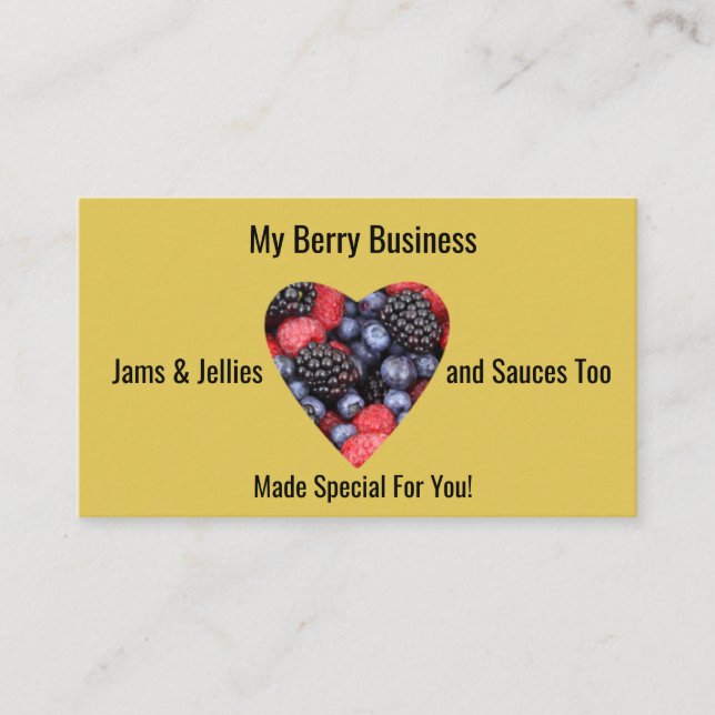 Tarjeta de visita personalizar Berry Jams Jellies (Anverso)