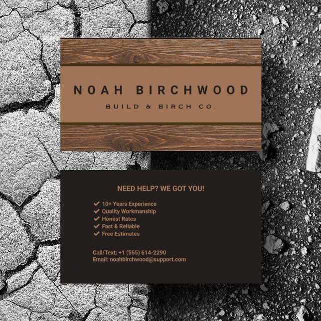 Tarjeta De Visita Personalizar Carpintería Rústica de Mano (Personalize with your business card details)