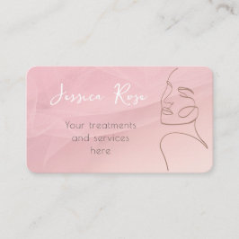 Tarjeta De Visita Personalizar Con Tu Salon QR Código Línea Rosa