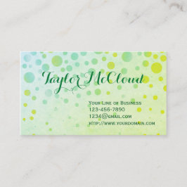 Tarjeta De Visita Personalizar de ambos lados de las burbujas verdes
