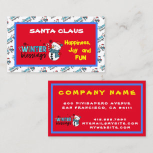 Tarjeta De Visita Personalizar de Bendiciones de Invierno