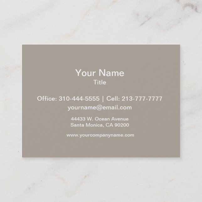 Tarjeta De Visita Personalizar de color sólido gris (Reverso)
