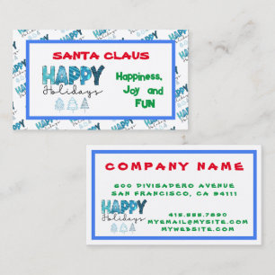 Tarjeta De Visita Personalizar de Felices Fiestas