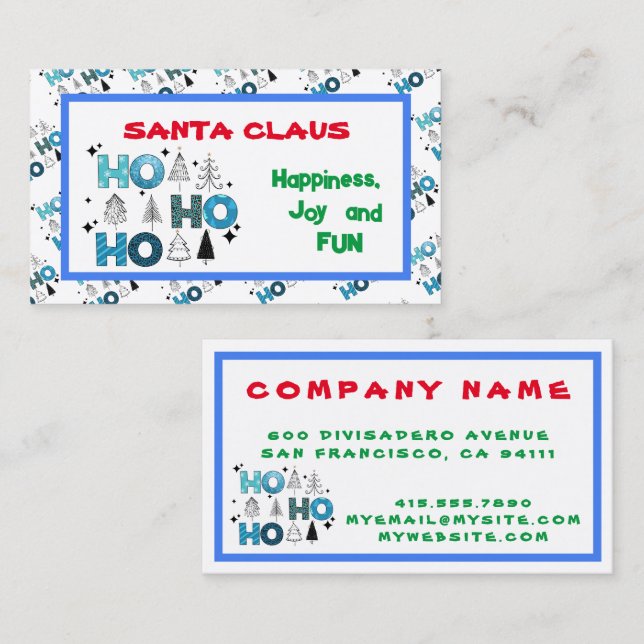 Tarjeta De Visita Personalizar de Santa Claus (Anverso / Reverso)