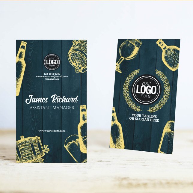 Tarjeta De Visita Personalizar el tema de la Cervecería Verde Oscura (Subido por el creador)