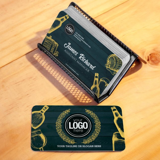 Tarjeta De Visita Personalizar el tema de la Cervecería Verde Oscura (Subido por el creador)