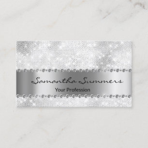 Tarjeta De Visita Personalizar elegante Metalizado de diamantes de p