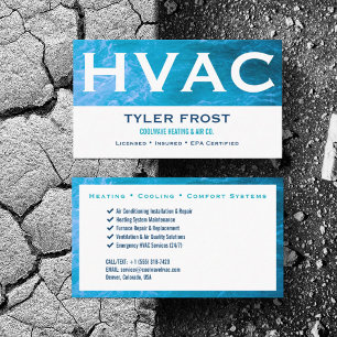 Tarjeta De Visita Personalizar HVAC  Calefacción Aire Acondicionado 