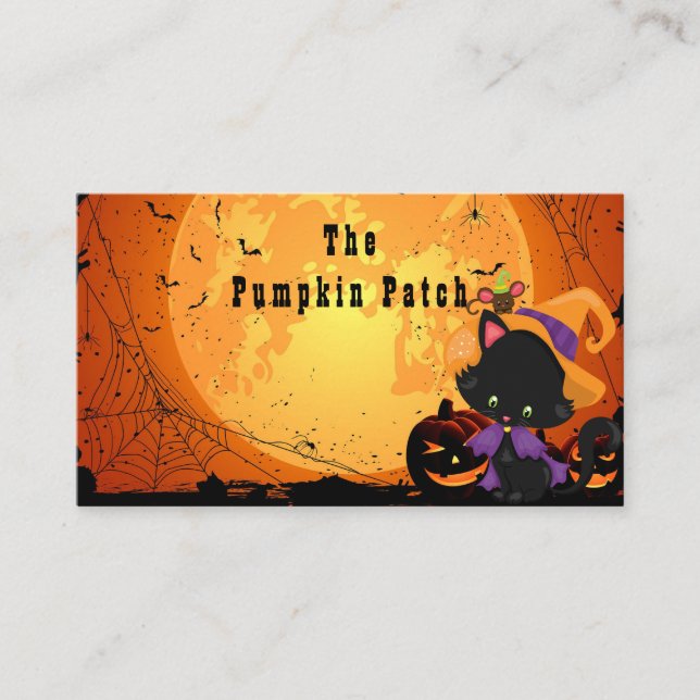 Tarjeta De Visita Personalizar la tienda de Halloween - parche de ca (Anverso)
