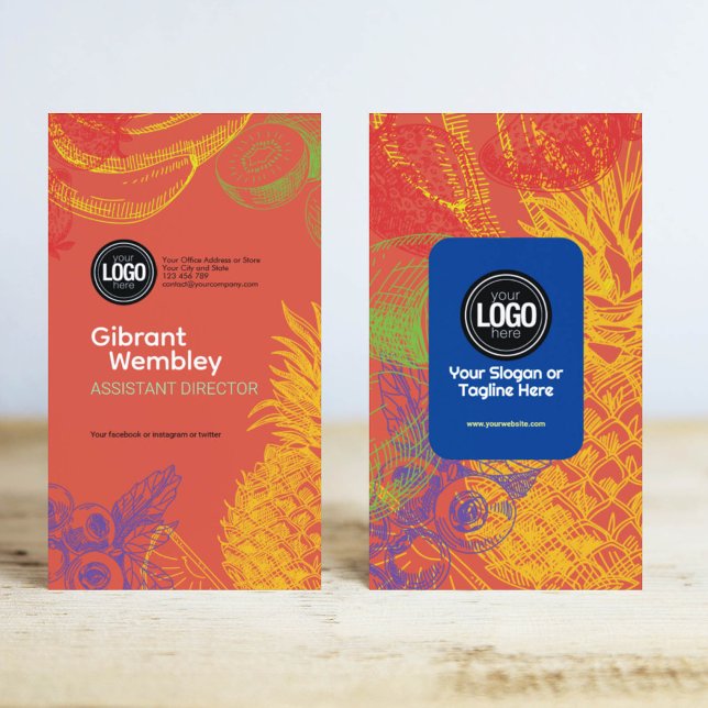 Tarjeta De Visita Personalizar negocio | Empresa de frutas tropicale (Subido por el creador)