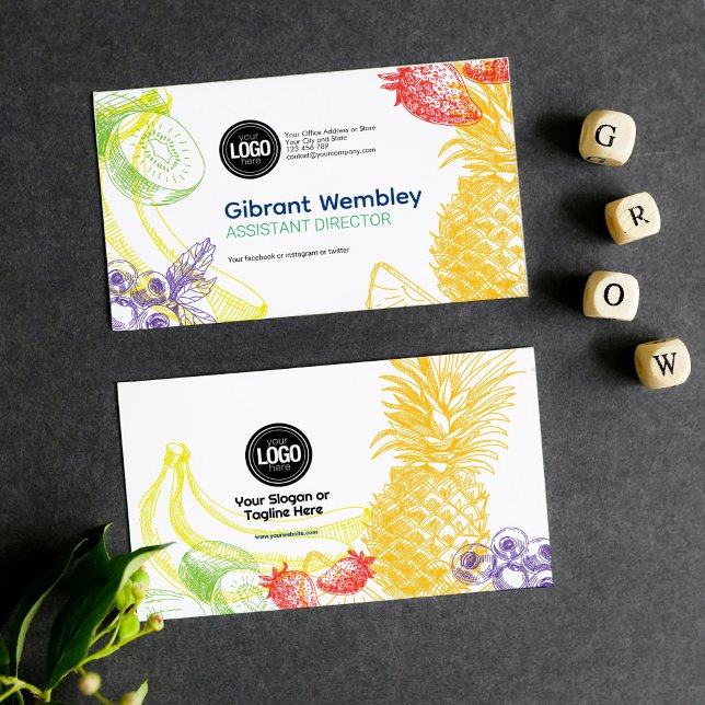 Tarjeta De Visita Personalizar negocio | Empresa de frutas tropicale (Subido por el creador)