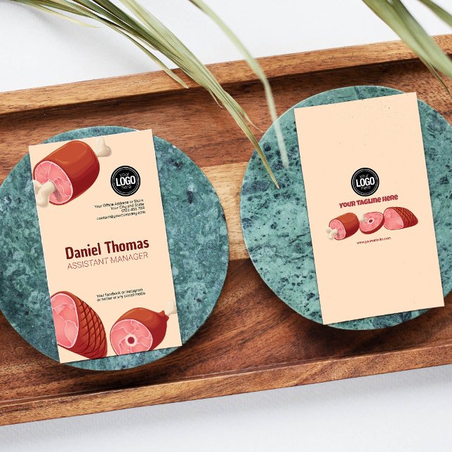 Tarjeta De Visita Personalizar negocio | Tienda de carniceros (Subido por el creador)